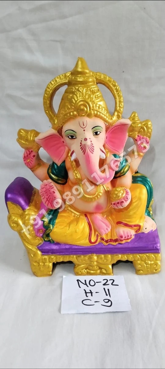 COLOUR FULL TERRACOTTA GANESHA IDOL